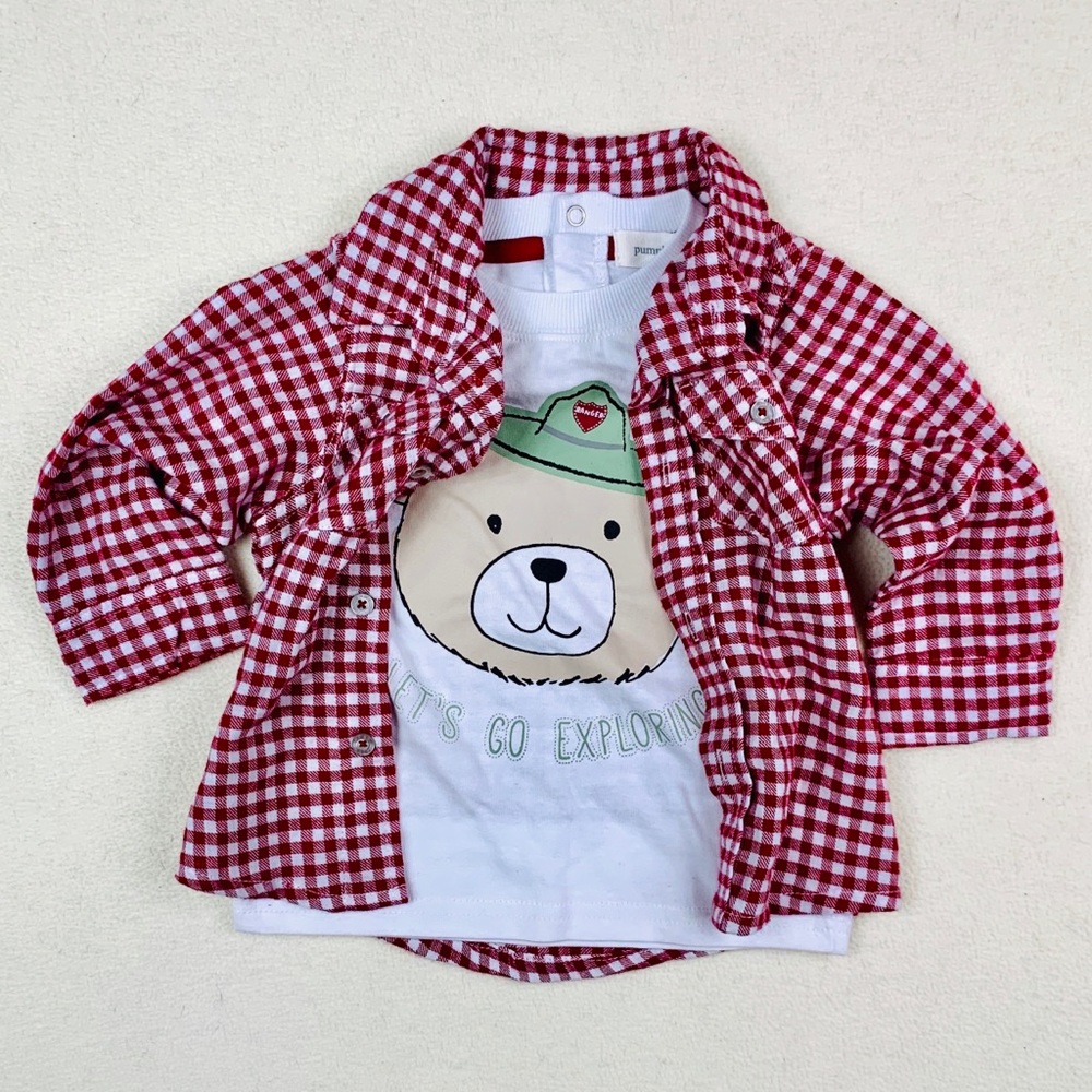 Pumpkin Patch | Plaid button-up w/ undershirt